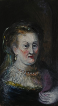 Named contemporary work « D'après Rembrandt, Dame Ronde Ornée avec une Robe », Made by LA CIGOGNE