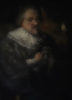 Named contemporary work « D'après Rembrandt, Portrait d'un Archiviste », Made by LA CIGOGNE