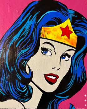 Named contemporary work « Wonder Woman », Made by CYRDEM ART