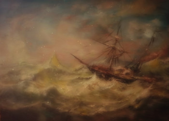 Named contemporary work « D'après Carl Frederik Sorensen, Storm on the North Sea », Made by LA CIGOGNE