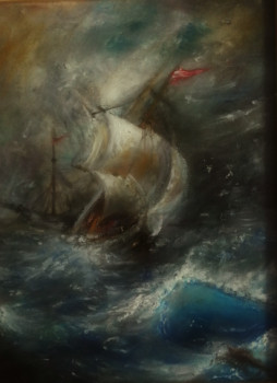 Named contemporary work « D'après Aivazovski, Storm on the Arctic Sea », Made by LA CIGOGNE