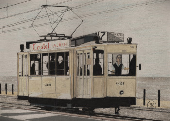 Named contemporary work « Tramway de la côte belge - Kusttram », Made by PIRDESSINS