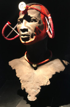 Named contemporary work « Guerrier Massaï. Sculpture », Made by ERIC CHAMBON