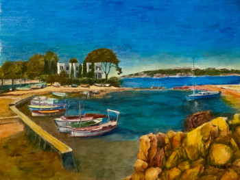 Named contemporary work « PORT DE PLAISANCE EN PROVENCE », Made by JACQUES TAFFOREAU