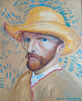 Named contemporary work « " L'Homme au chapeau de paille..." », Made by MARC DANCRE