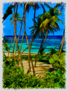 Named contemporary work « anse figuier Martinique », Made by DOMINIQUE DULOT DIGITAL