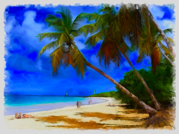 Named contemporary work « anse l'etang Martinique », Made by DOMINIQUE DULOT DIGITAL