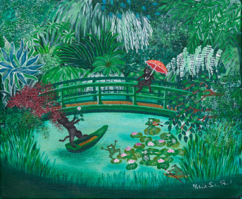 Named contemporary work « Les amoureux de Giverny/Falling in love in Giverny », Made by YOLANDE SALMON-DUVAL