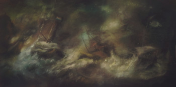 Named contemporary work « D'après Ludolf Backhuysen, Ships in a Seastorm off The Coast », Made by LA CIGOGNE