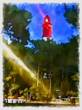 Named contemporary work « le phare du cap ferret », Made by DOMINIQUE DULOT DIGITAL