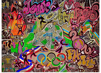 Named contemporary work « JO 2024 - Paris », Made by LE X MONEY