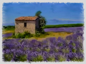 Named contemporary work « la Provence », Made by DOMINIQUE DULOT DIGITAL