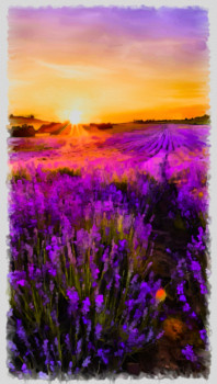 Named contemporary work « Provence », Made by DOMINIQUE DULOT DIGITAL