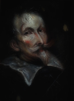 Named contemporary work « Inspiré de Van Dyck, Portrait d'un Homme avec un Outil Médical », Made by LA CIGOGNE