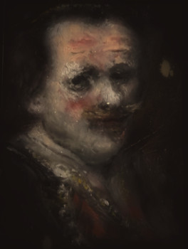 Named contemporary work « Inspiré de Rembrandt, Portrait d'un Alchimiste », Made by LA CIGOGNE