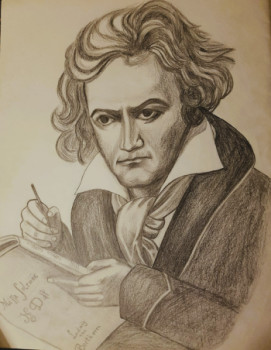 Named contemporary work « Beethoven », Made by ANNE LEFèVRE RéMY