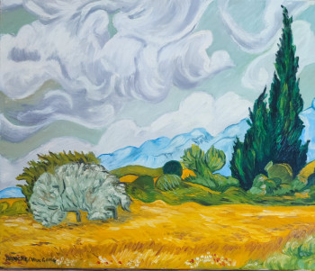 Named contemporary work « " Les cyprès d'après Van Gogh " », Made by MARC DANCRE