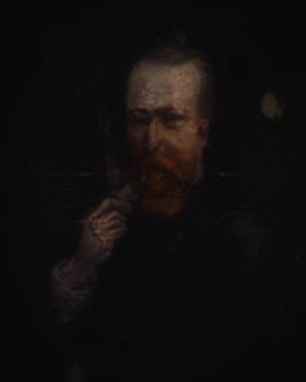 Named contemporary work « Portrait of Van Gogh smoking his Pipe », Made by LA CIGOGNE