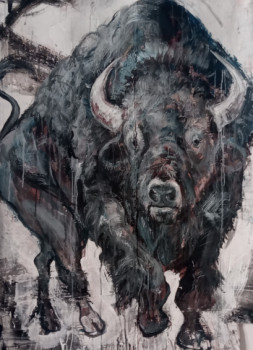 Named contemporary work « Buffalo », Made by BENICHOU