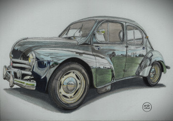 Named contemporary work « Reanult 4CV (1960) », Made by PIRDESSINS