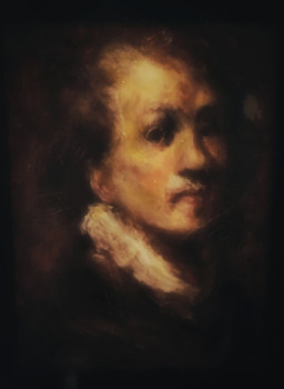 Named contemporary work « Inspiré de Rembrandt, Portrait d'un Homme en Tenue Royale », Made by LA CIGOGNE