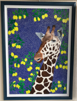 Named contemporary work « Girafe aux citrons », Made by FRANK