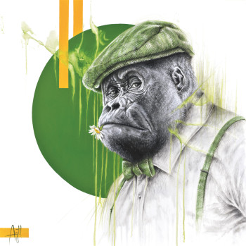 Named contemporary work « Peaky Monkey », Made by BAZART GRAFIK