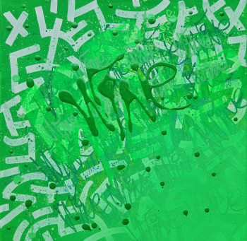 Named contemporary work « Green Wine », Made by FAT NANARD