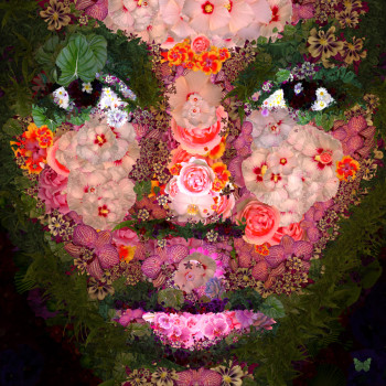 Named contemporary work « Flowered Girl », Made by ERIN-DURIEU