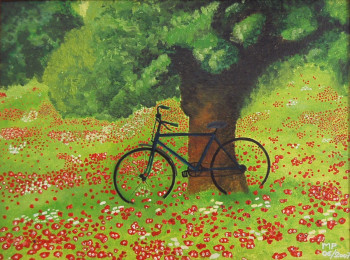 Named contemporary work « Le Vélo », Made by MICHEL PARIENTE