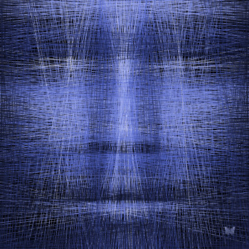 Named contemporary work « Ethnic Out Of Lines 17 - Blue Black », Made by ERIN-DURIEU