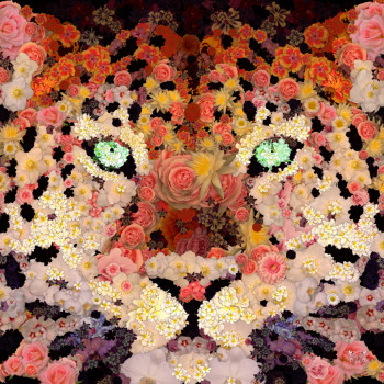 Named contemporary work « Leopard Out Of Flowers 2 », Made by ERIN-DURIEU