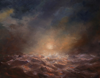 Named contemporary work « marine 98-14 », Made by CHRISTIAN RUHAUT