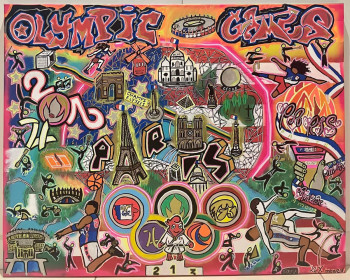 Named contemporary work « Olympic Games - Paris mon amour », Made by LE X MONEY