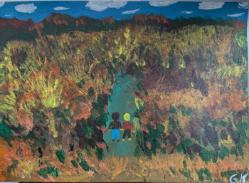 Named contemporary work « Herbstspaziergang », Made by G.K.