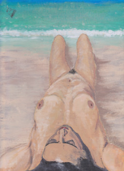 Named contemporary work « Desnudo en playa (vendido) », Made by ANTONIO CERON