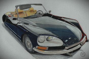 Named contemporary work « Citroën DS cabriolet », Made by PIRDESSINS