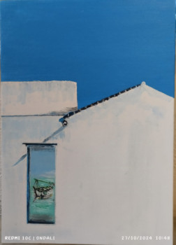 Named contemporary work « Azul/Blanco nº2 », Made by ANTONIO CERON