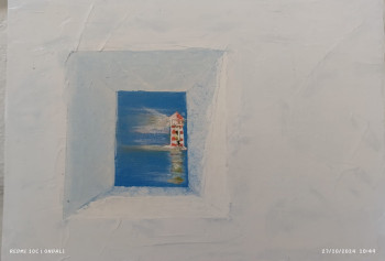 Named contemporary work « Azul/Blanco nº3 », Made by ANTONIO CERON