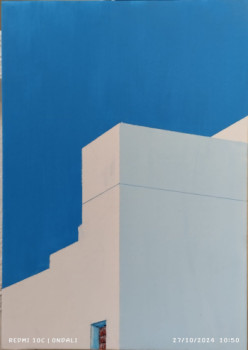 Named contemporary work « Azul/Blanco nº4 », Made by ANTONIO CERON