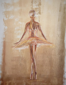 Named contemporary work « Ballerina,  gold », Made by CARO.ART4