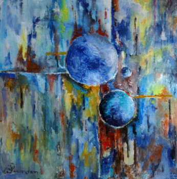 Named contemporary work « Blue mood (2) », Made by JJOURDAN