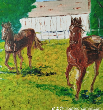 Named contemporary work « Les chevaux », Made by TILOU