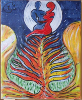 Named contemporary work « LA LUNE D'AMOUR », Made by JOSé GARCIA