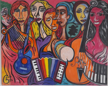 Named contemporary work « LES MUSICIENNES », Made by JOSé GARCIA