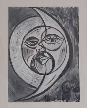 Named contemporary work « RENDEZ DU SOLEIL AVEC LA LUNE », Made by JOSé GARCIA