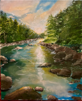 Named contemporary work « Mountain river », Made by OLEKSANDRA HORSCROFT