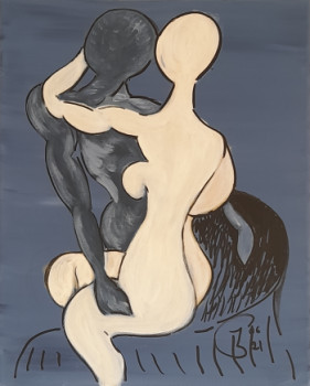 Named contemporary work « EL BESO », Made by JOSé GARCIA