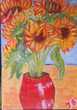 Named contemporary work « LES TOURNESOLS », Made by JOSé GARCIA