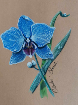 Named contemporary work « Orchidée bleue », Made by MéLODIE TIBERGHIEN